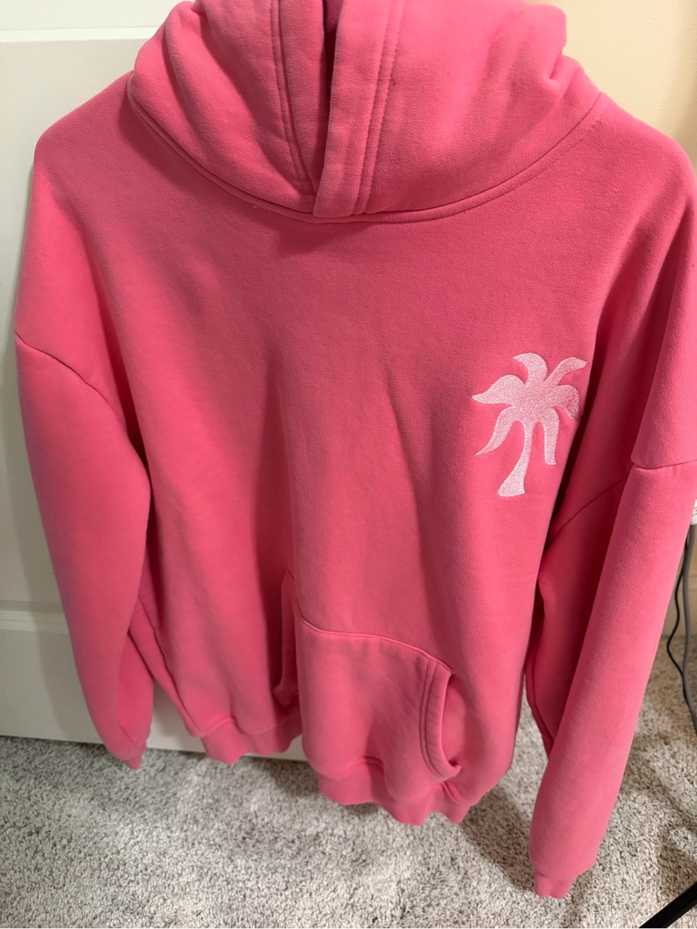 Women's Hot Pink Palm-Graphic Hoodie Sweatshirt